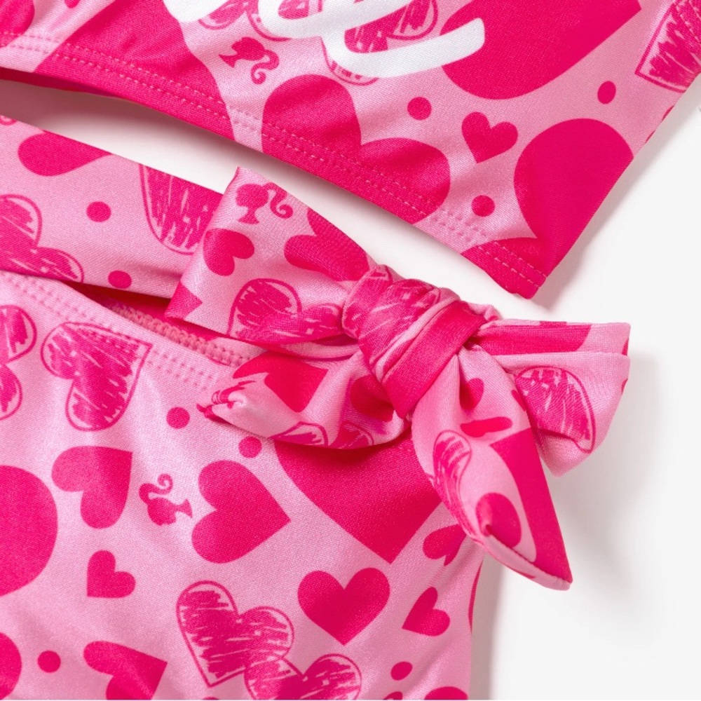 Women Barbie Heart-shaped Hot Pink Heart One-Shoulder Swimsuit - Picture 7 of 9